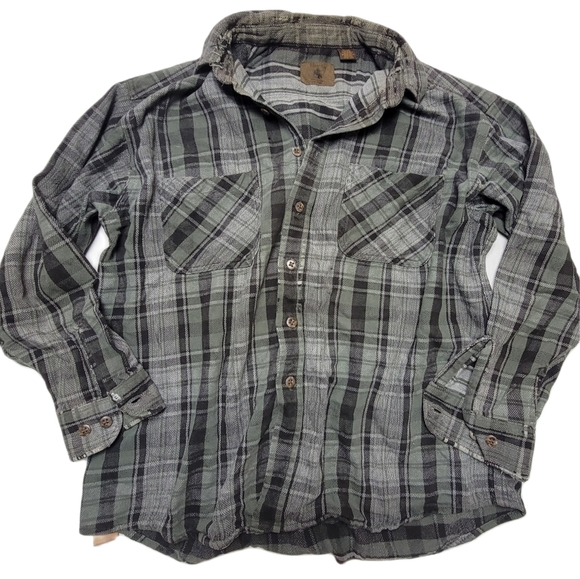 VINTAGE 90s 100% Cotton Flannel Shirt - Picture 1 of 12